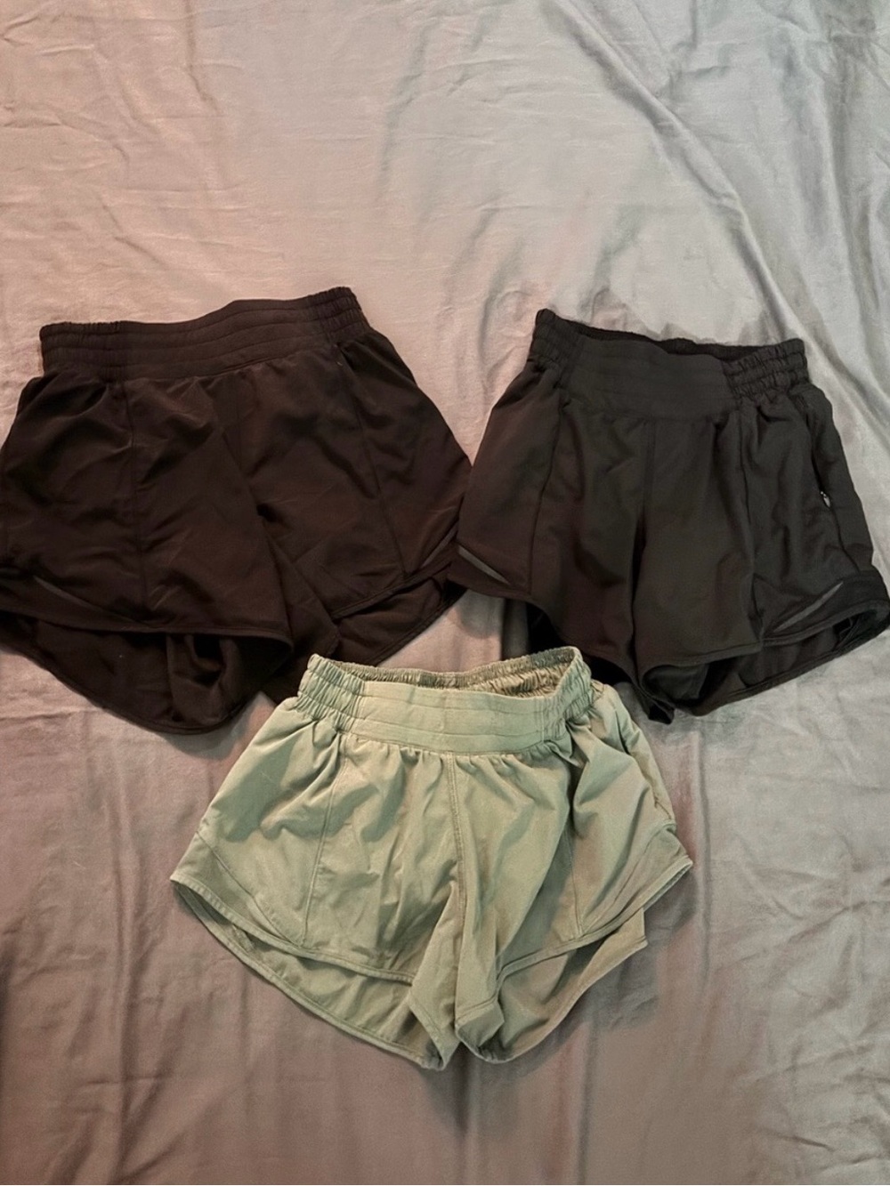 lululemon athletica Women's Running Shorts – Black & Sage Green